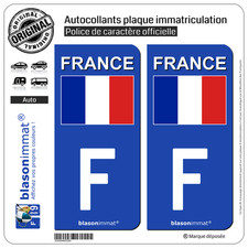 2 Stickers autocollant plaque