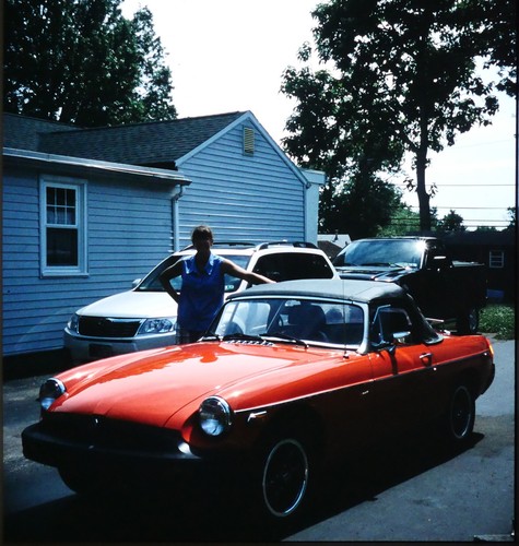 Mgb red sports car - sports,