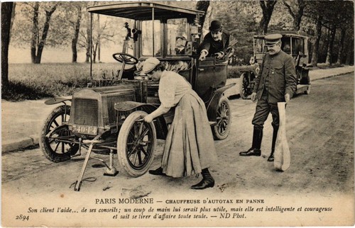 Old postcard paris autotax - old,