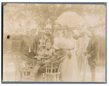 Madagascar, Group of French Settlers Vintage Citrate Print.  Citrate Print 