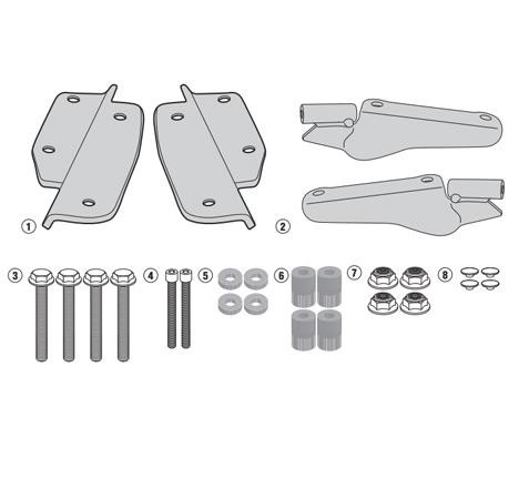 Givi top case - top, arms