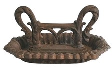 Superb foot scraper, scraper boots cast iron 19th century dolphin decor 