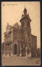 Old postcard Nimy, L ́Hotel de Ville 