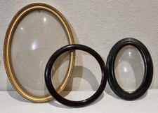 3 CADRES /2 ovale bois noirci