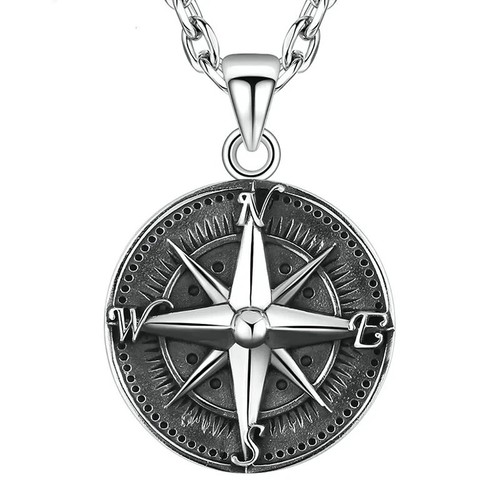 Collier boussole chaîne pour