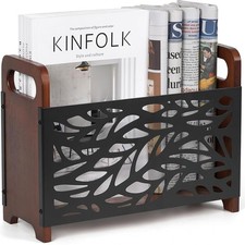 Porte journaux revues,Porte magazines revues en bois Étagère à livres Collect...