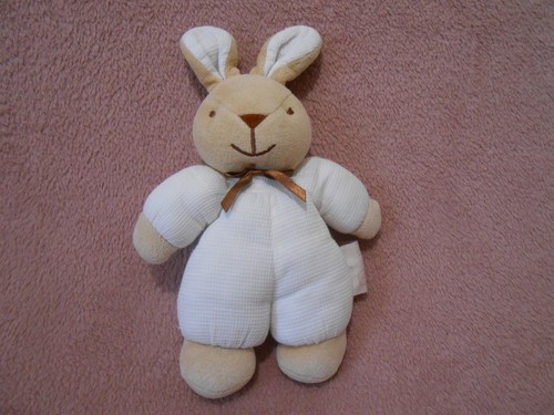 Doudou peluche lapin beige