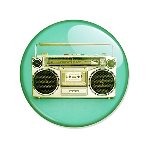 Badge poste cassette retro - badge,