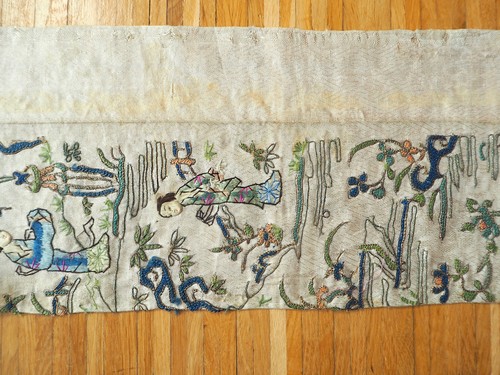 Tissu soie brodé broderie - soie,