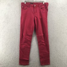 KUT Diana Skinny Jeans Womens 10 (Actual Size 34x31) Red Midrise Zip Fly Button