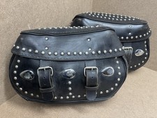 Harley Davidson Heritage Softail Saddle Bags - Black Leather Studded