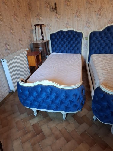 Lit ancien bleu - lit, 2