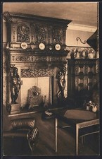 Old postcard Le Zoute-s-Mer, Memlinc Hotel, La Cheminée du Fumoir 