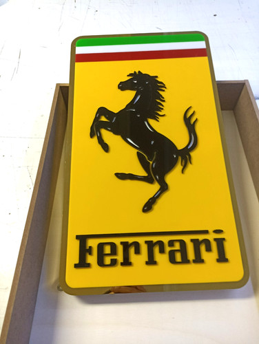 Ferrari metal dealership - dealership, wall