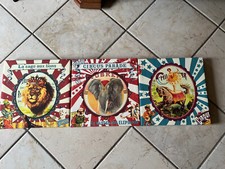 3 tableaux thème le Cirque ( Lion,éléphant,acrobate) Enfants deco