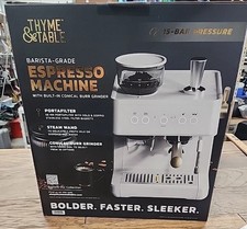Thyme & Table Barista-Grade TT1579R Expresso Coffee Machine/Maker-Sand White new