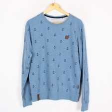 Pull homme NAKETANO taille M col rond coton polyester pull bleu me9697