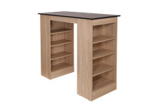 Table De Bar Table Haute Table De Cuisine Chêne Scié Noir Merle Respekta