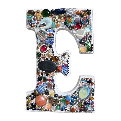 Mosaic wooden letter - letter, e