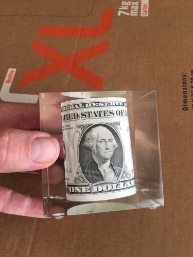 Bloc verre dollar véritable - dollar,