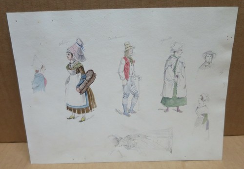 Ancien dessin crayon de - au,