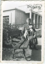 ANTIQUE PHOTO - VINTAGE SNAPSHOT - ANIMAL DOG PUPPY - DOG PUPPY 1948