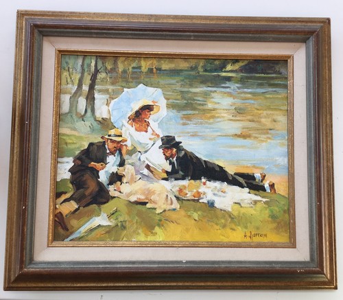 Huile sur toile signée - toile, pique