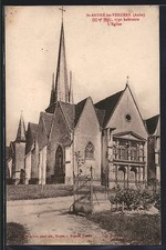 Old postcard Saint-André-les-Vergers, the church and its wrought iron portal 