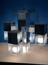 GAETANO SCIOLARI LUSTRE CUBE « ICE CUBE »VINTAGE 1970 SPACE AGE