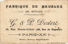 CPA PARIS 20e 16, rue monte-Cristo Fabrique de meubles (924009)