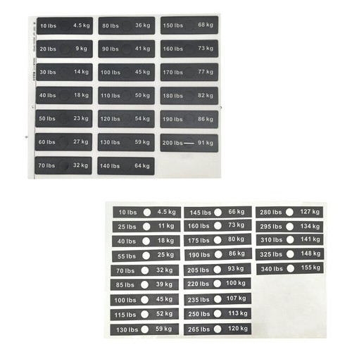 Weight stack labels - labels, stickers