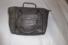London Fog hand bag tote Purse  Valise brief case Satchel Faux Leather Charcoal