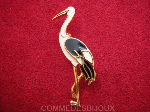 Broche vintage héron - vintage,