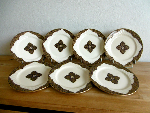 Sept assiettes dessert - assiettes, gien