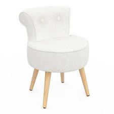 Fauteuil CRAPAUD en tissu bouclette blanc