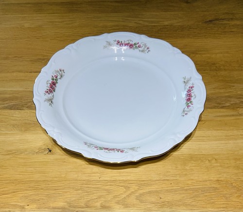Grand plat rond fleuri - plat,