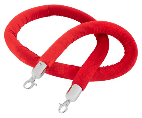 Corde velours rouge argente - corde,