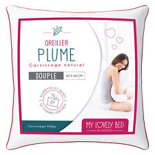 My Lovely Bed - Oreiller Naturel - Garnissage Plume et Duvet - Enveloppe 100% Co