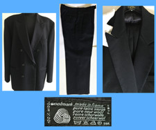SMOKING  CÉRÉMONIE PURE LAINE- REVERS et GALON SOIE BLEU NUIT 54/38 SUPERBE