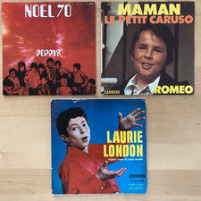 Lot 3 disques 45T  Laurie London(1958) / Poppys(1970) / Romeo(1973) Tr bon état