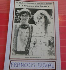 AUTOGRAPHE DE FRANCOIS DUVAL SUR COUPURE DE PRESSE COLLEE SUR BRISTOL 15 x 21 cm