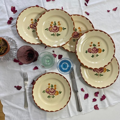 Assiettes plates faïence - 6,