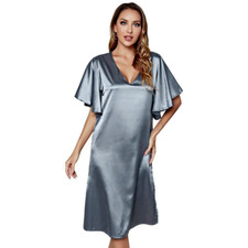 Femme Satin Faux Soie Nuit