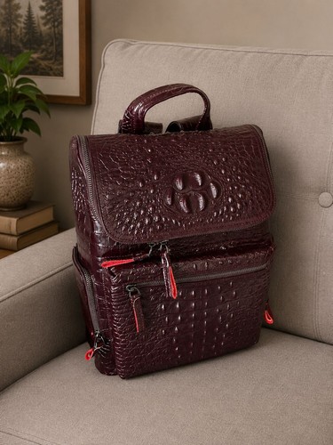 Geniune leather backpack - leather,
