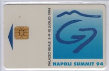 A0076 -ITALIE - RARE - Carte magnétique SIP IRITEL NAPOLI SUMMIT 94 - Voir scans
