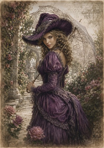 Affiche femme victorienne - femme,