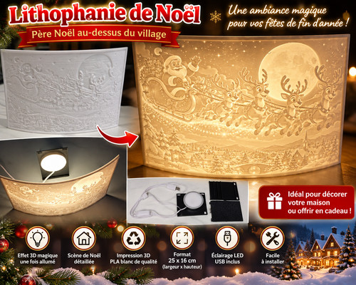 Lithophanie noël led usb - usb, –