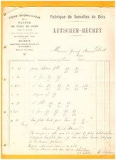 Lacroix-sur-meuse (55) sawmill factory, wooden soles "LETSCHER & HEURET" 1913