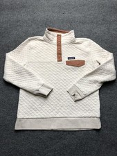 Patagonia Pullover Sweater Mens Medium Quilted Snap Pocket Organic Cotton