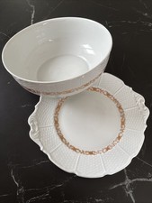 PLAT + SALADIER RAYNAUD LIMOGES A LA VILLE DE BACCARAT LYON PORCELAINE 1945-60